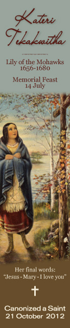 Kateri Tekakwitha Canonization Bookmark