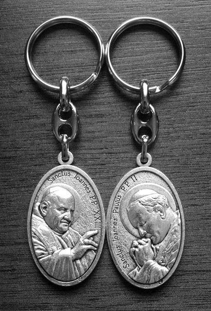 Saints John XXIII and John Paul II Keychain