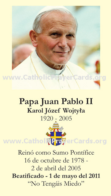 *SPANISH* Pope John Paul II Prayer Card