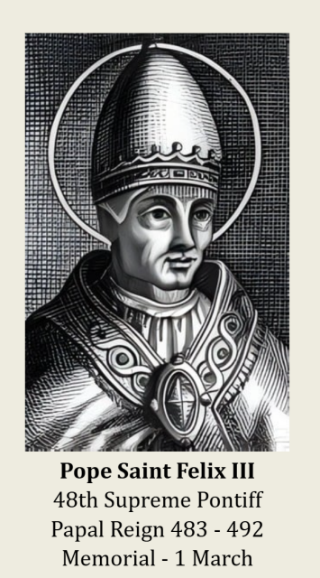 Pope Saint Felix III Prayer Card